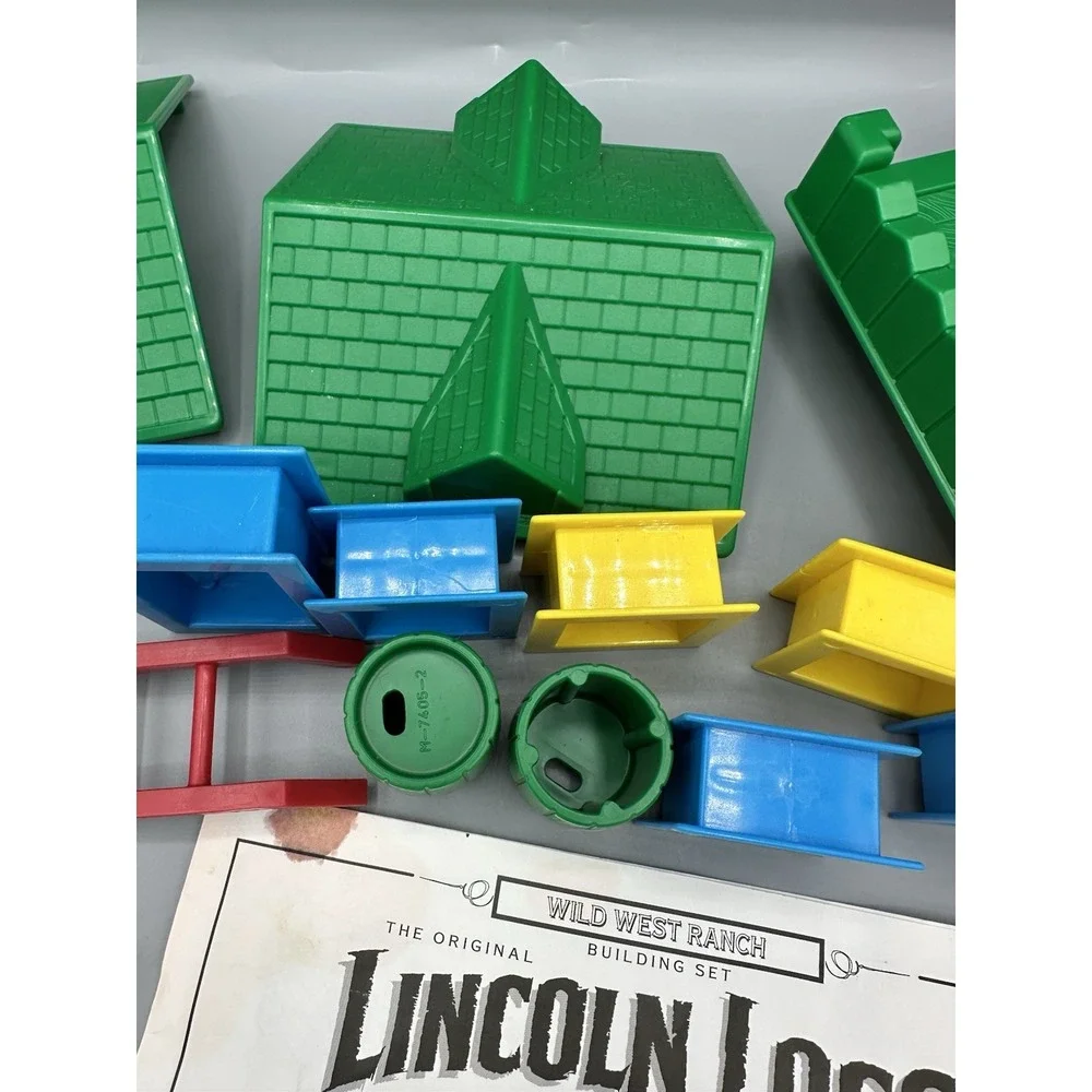 Vintage Lincoln Logs Wild West Ranch Set Fort Abraham Lincoln INCOMPLETE